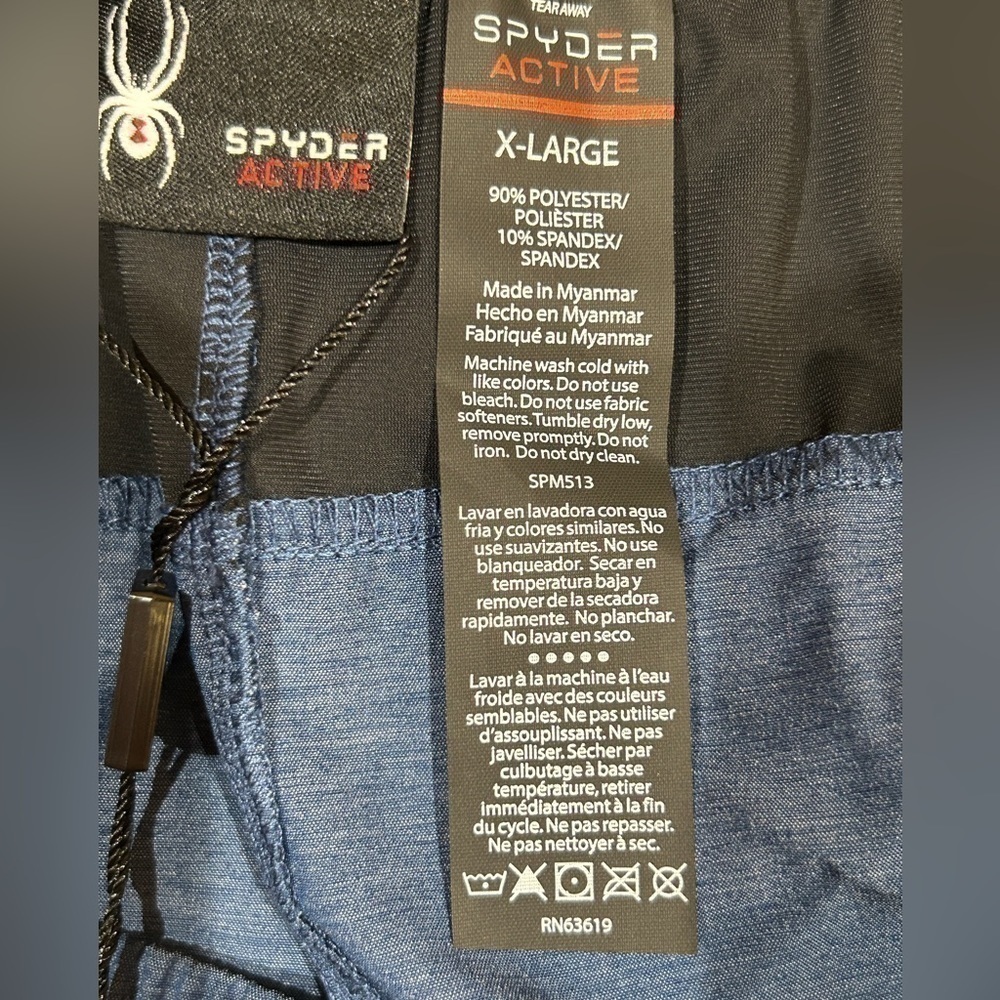 Spyder Active ProWeb Men's Pulse Blue/Black 8” Inseam Shorts Size-XL #SPM513B - Picture 10 of 16